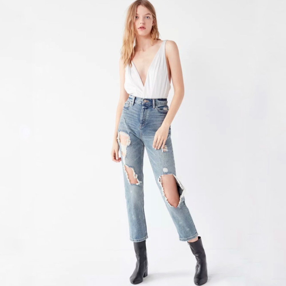 BOGO BDG High-Rise Straight Leg Narrow Distressed Jeans